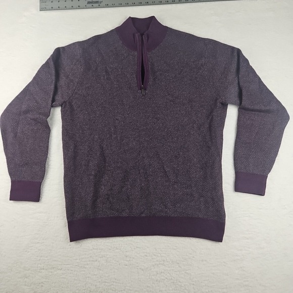 Other - Alex Cannon Fine Lamb/Cashmere‎ Wool Sweater Mens XL Lavender 1/4 Zip Luxury